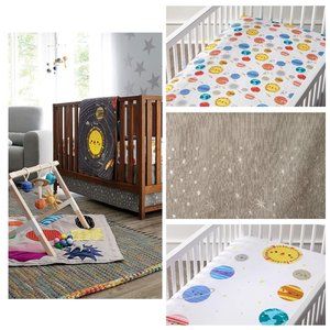 Outer Space Crib Skirt & Planet Sheets (Organic)